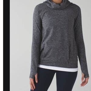 Lululemon Make a Move dark gray heather cowl neck top 8
